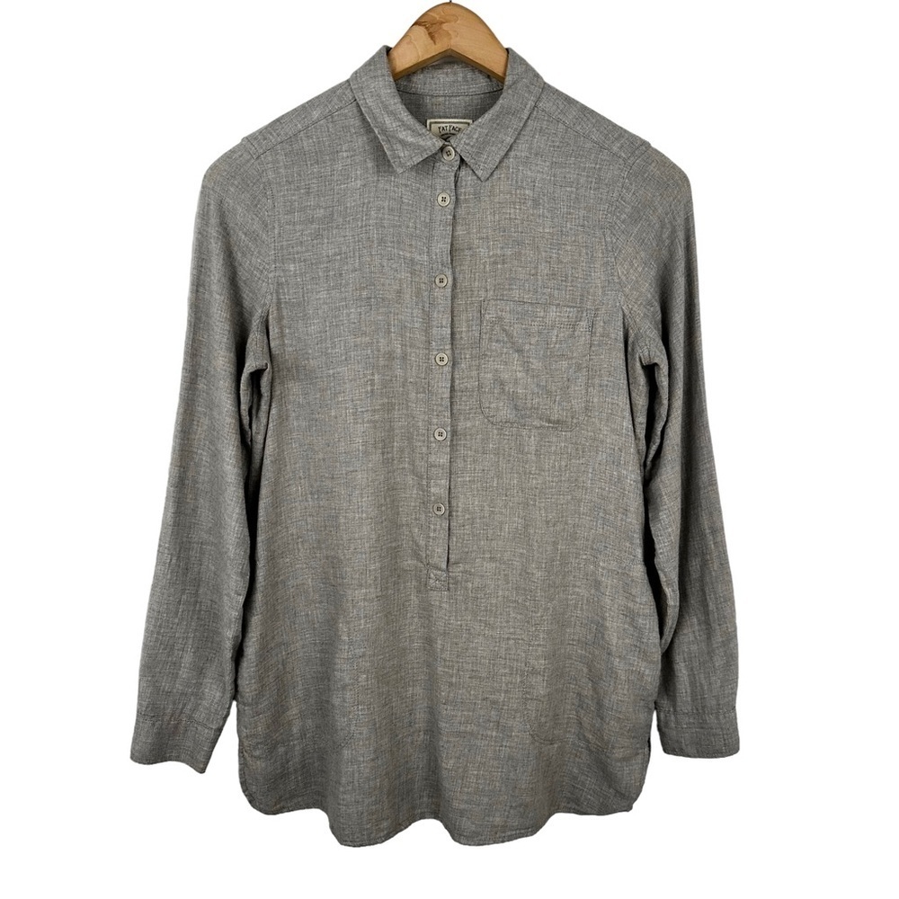 FAT FACE Long Minimalist Slub Cotton Popover